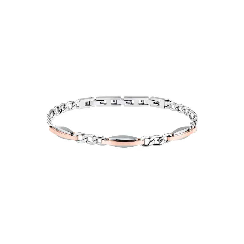 Bracciale T-Steel Catena Ovale Bicolore TJAXV38 Uomo Trussardi Bracciale T-Steel Catena Ovale Bicolore TJAXV38 Uomo Trussardi