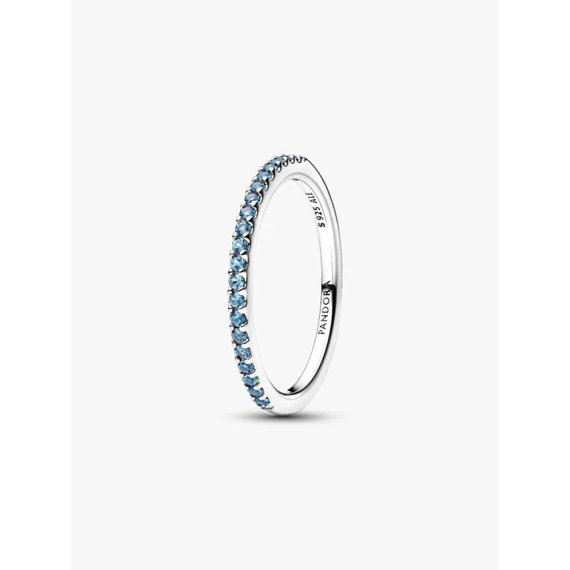 Anello Pavè Fascia Sottile Azzurro mis.52 Donna Pandora Anello Pavè Fascia Sottile Azzurro mis.52 Donna Pandora
