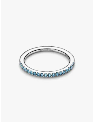 Anello Pavè Fascia Sottile Azzurro mis.52 Donna Pandora