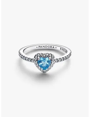 Anello Cuore in Rilievo Azzurro m.54 Donna Pandora