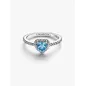 Anello Cuore in Rilievo Azzurro m.54 Donna Pandora Anello Cuore in Rilievo Azzurro m.54 Donna Pandora