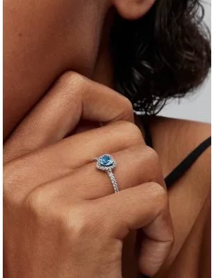 Anello Cuore in Rilievo Azzurro m.54 Donna Pandora - category_name - XDMG De Marchi Gianotti