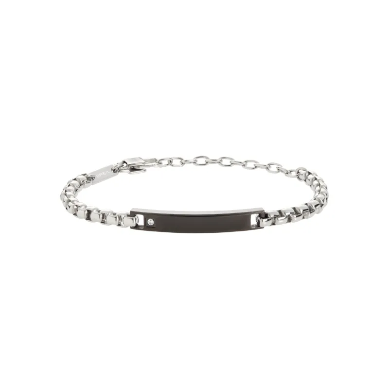Bracciale Tag and Cros in Acciaio Bicolor e Zircone Uomo Breil Bracciale Tag and Cros in Acciaio Bicolor e Zircone Uomo Breil