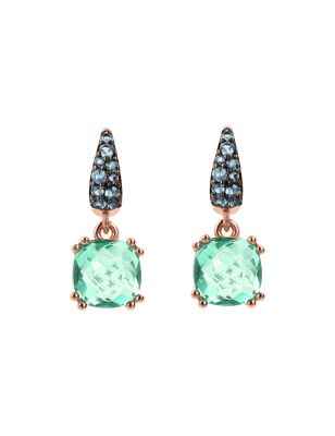 ORECCHINI PENDENTI PRISMA E PAVE' VERDE DONNA BRONZALLURE  - category_name - XDMG De Marchi Gianotti