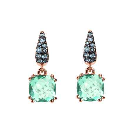 ORECCHINI PENDENTI PRISMA E PAVE' VERDE DONNA BRONZALLURE  - category_name - XDMG De Marchi Gianotti