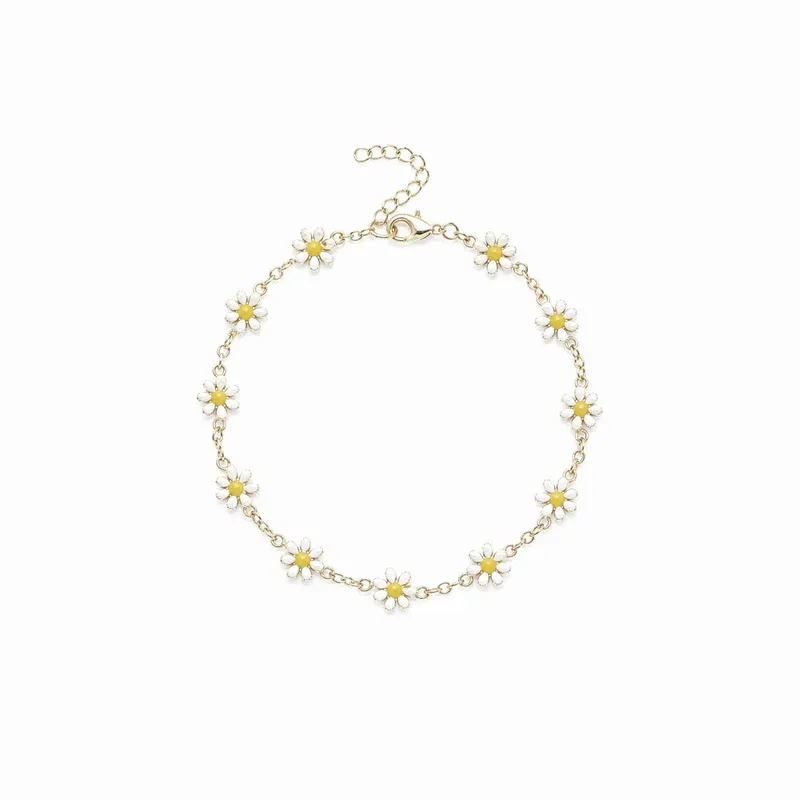 Bracciale in Ottone Dorato con Margherite Donna Amen Bracciale in Ottone Dorato con Margherite Donna Amen