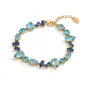 Bracciale Laguna in Acciaio Dorato con Zirconi Blu Donna Amen