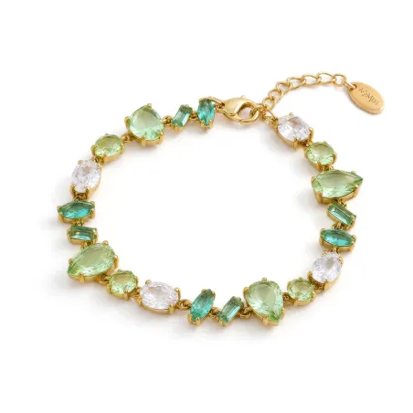 Bracciale Laguna in Acciaio Dorato con Zirconi Verdi Donna Amen - category_name - XDMG De Marchi Gianotti