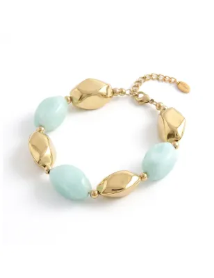 Bracciale Atollo in Acciaio Dorato con Pietre Acqua Donna Amen - category_name - XDMG De Marchi Gianotti