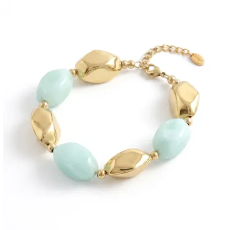 Bracciale Atollo in Acciaio Dorato con Pietre Acqua Donna Amen - category_name - XDMG De Marchi Gianotti