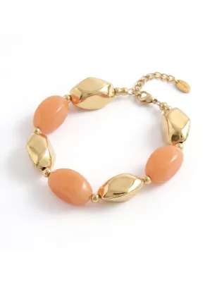 Bracciale Atollo in Acciaio Dorato con Pietre Color Ambra Amen - category_name - XDMG De Marchi Gianotti