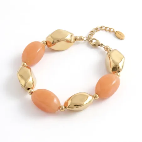 Bracciale Atollo in Acciaio Dorato con Pietre Color Ambra Amen - category_name - XDMG De Marchi Gianotti