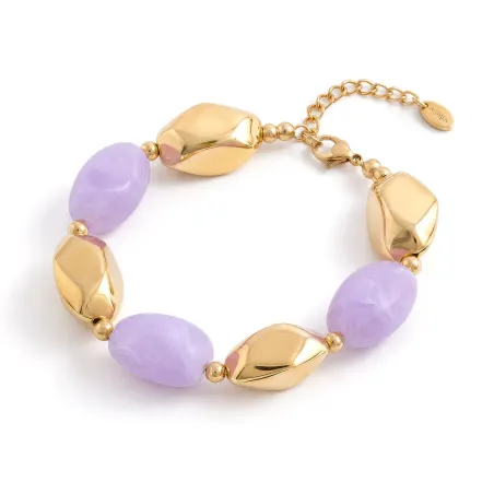 Bracciale Atollo in Acciaio Dorato con Pietre Lilla Donna Amen - category_name - XDMG De Marchi Gianotti