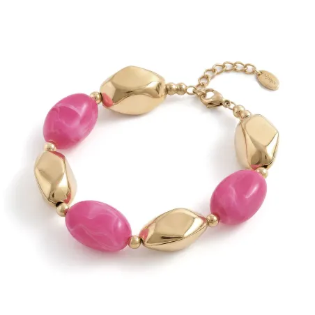 Bracciale Atollo in Acciaio Dorato con Pietre Corallo Donna Amen - category_name - XDMG De Marchi Gianotti