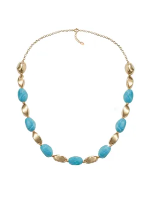 Collana Atollo in Acciaio Dorato con Pietre Acquamarina Donna Amen - category_name - XDMG De Marchi Gianotti