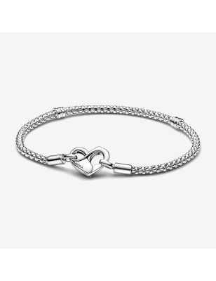 BRACCIALE MAGLIA GEOMETRICA CHIUSURA CUORE 17CM DONNA PANDORA  - category_name - XDMG De Marchi Gianotti