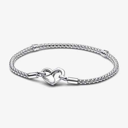 BRACCIALE MAGLIA GEOMETRICA CHIUSURA CUORE 17CM DONNA PANDORA  - category_name - XDMG De Marchi Gianotti