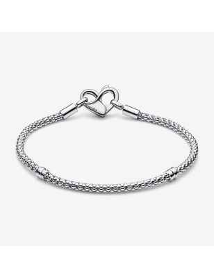 BRACCIALE MAGLIA GEOMETRICA CHIUSURA CUORE 17CM DONNA PANDORA  - category_name - XDMG De Marchi Gianotti