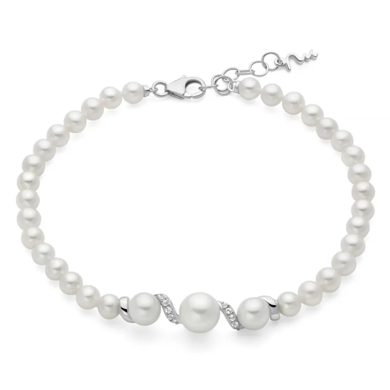 Bracciale Eclissi Perle Oriente Topazi Argento PBR3798 Donna Miluna