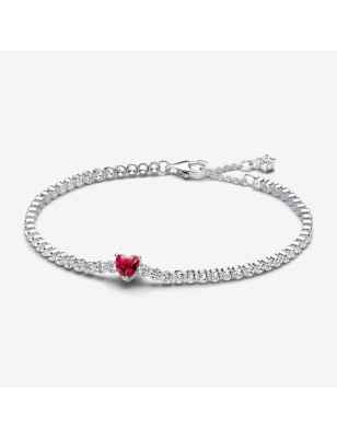 BRACCIALE TENNIS CON CUORE ROSSO DONNA PANDORA  590041C02-18 Pandora