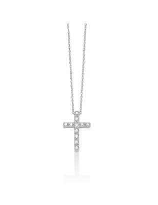 Collana Diamanti 375 Croce Oro Bianco 9x13 CLD4981X Donna Miluna - category_name - XDMG De Marchi Gianotti