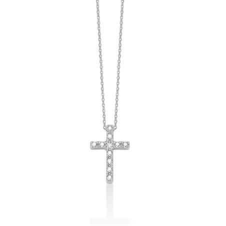 Collana Diamanti 375 Croce Oro Bianco 9x13 CLD4981X Donna Miluna - category_name - XDMG De Marchi Gianotti