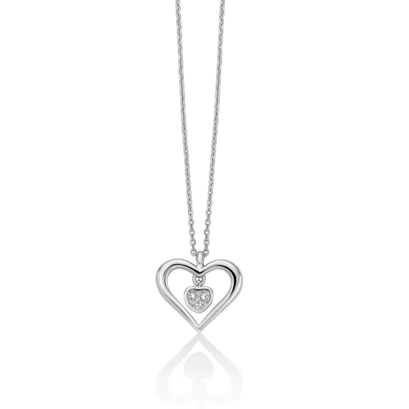 Collana Cuore Oro Bianco 375 Diamante CLD4670X Donna Miluna Collana Cuore Oro Bianco 375 Diamante CLD4670X Donna Miluna