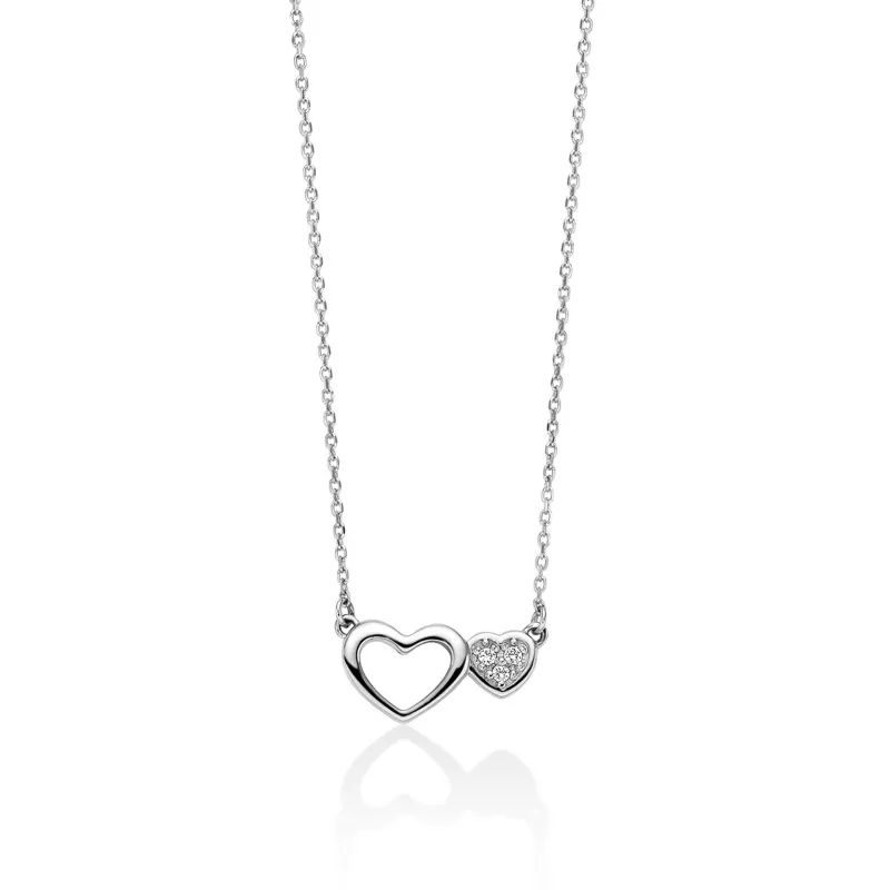Collana Diamanti 375 Due Cuori Oro Bianco CLD4669X Donna Miluna Collana Diamanti 375 Due Cuori Oro Bianco CLD4669X Donna Miluna