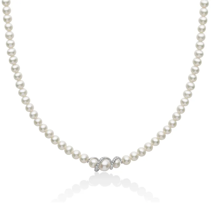 Collana Perle Oriente Spirale Diamanti Oro PCL6400 Donna Miluna Collana Perle Oriente Spirale Diamanti Oro PCL6400 Donna Miluna