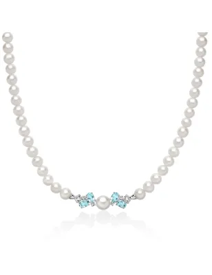 Collana Celestia Perle Oriente Topazi Azzurri PCL6922 Donna Miluna - category_name - XDMG De Marchi Gianotti