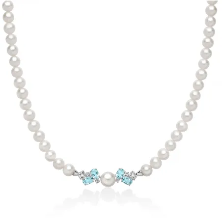Collana Celestia Perle Oriente Topazi Azzurri PCL6922 Donna Miluna - category_name - XDMG De Marchi Gianotti