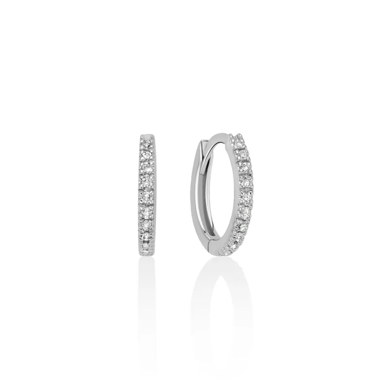 Orecchini Diamanti Cerchio Oro Bianco 10mm ERD2921 Donna Miluna Orecchini Diamanti Cerchio Oro Bianco 10mm ERD2921 Donna Miluna