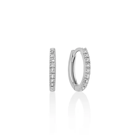 Orecchini Diamanti Cerchio Oro Bianco 10mm ERD2921 Donna Miluna - category_name - XDMG De Marchi Gianotti