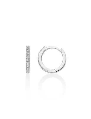 Orecchini Diamanti Cerchio Oro Bianco 10mm ERD2921 Donna Miluna