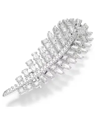 Spilla Vienna, Piuma Bianca, Taglio Misto Uomo Swarovski - category_name - XDMG De Marchi Gianotti