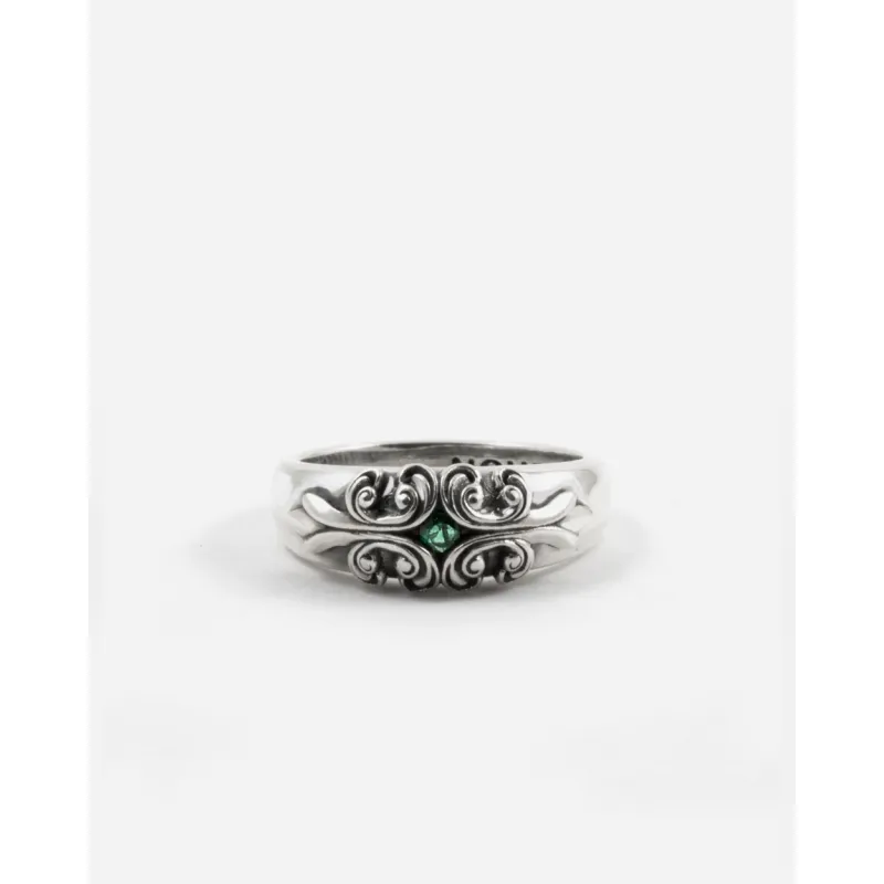 Anello Fedona Gotica Soledad con Pietra Verde Nove25 Anello Fedona Gotica Soledad con Pietra Verde Nove25