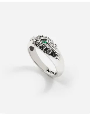 Anello Fedona Gotica Soledad con Pietra Verde Nove25