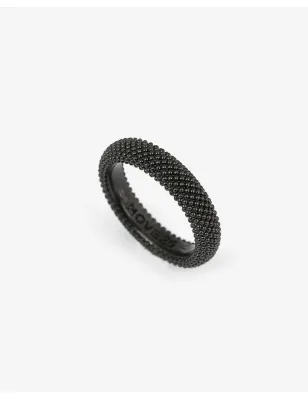 Anello Fede Puntinata Total Black mis.17 Uomo Nove25