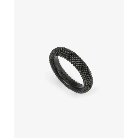 Anello Fede Puntinata Total Black mis.17 Uomo Nove25