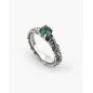 Anello Solitario Foglie con Zircone Verde mis.14 Donna Nove25