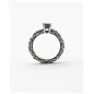 Anello Solitario Foglie con Zircone Verde mis.14 Donna Nove25