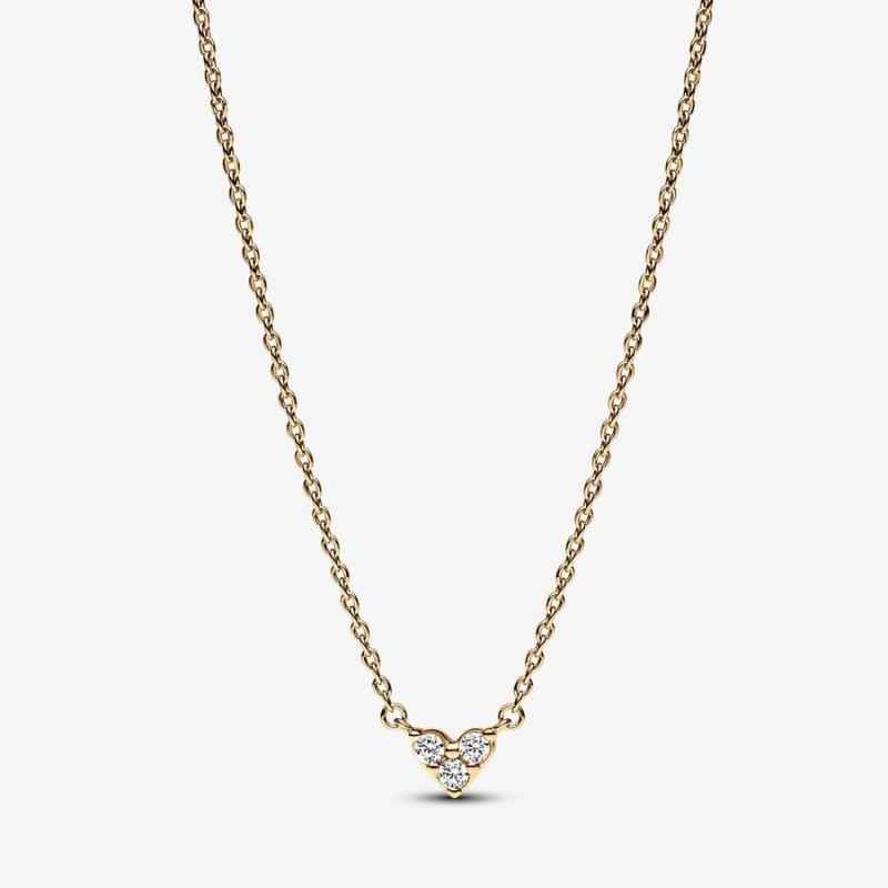 COLLANA CUORE CON TRE PIETRE PLACCATA ORO DONNA PANDORA 