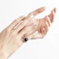 Anello Chevalier Ovale Puntinato Pietra Nera M12 Donna Nove25 Anello Chevalier Ovale Puntinato Pietra Nera M12 Donna Nove25