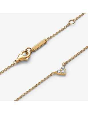 COLLANA CUORE CON TRE PIETRE PLACCATA ORO DONNA PANDORA  363014C01-45 Pandora