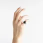 Anello Chevalier Ovale Puntinato Pietra Nera M12 Donna Nove25 Anello Chevalier Ovale Puntinato Pietra Nera M12 Donna Nove25
