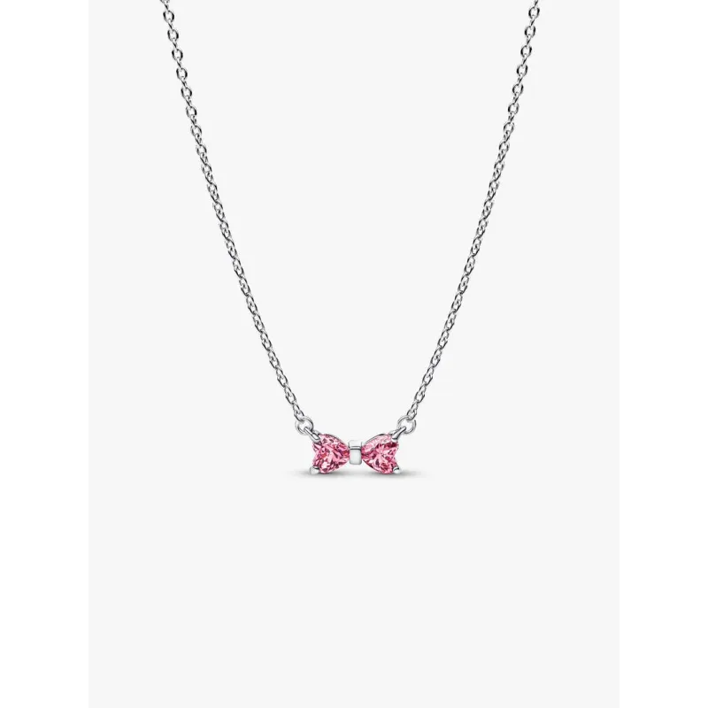 Collana Fiocco Luminoso Rosa Donna Pandora Collana Fiocco Luminoso Rosa Donna Pandora