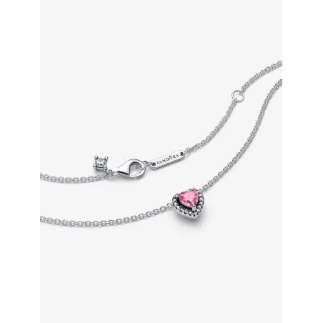 Collana Cuore in rilievo rosa Donna Pandora
