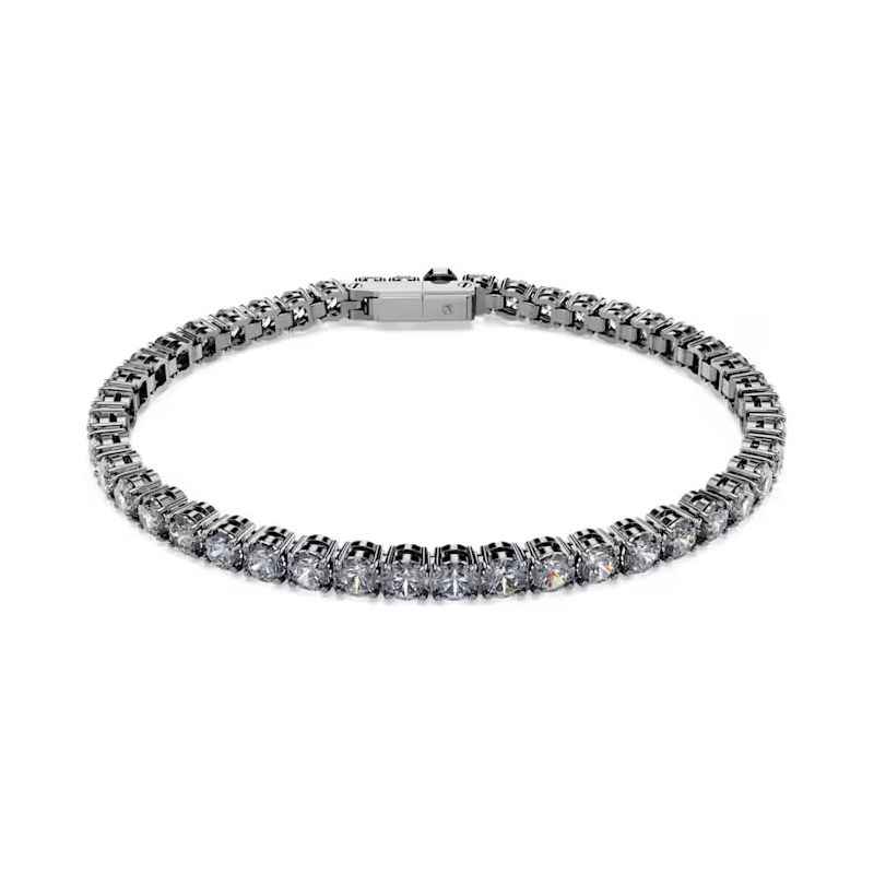 BRACCIALE MATRIX TENNIS PLACCATO RUTENIO XL UOMO SWAROVSKI 