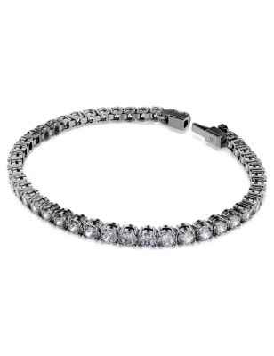BRACCIALE MATRIX TENNIS PLACCATO RUTENIO XL UOMO SWAROVSKI 