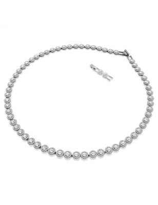 Collana UNA BIANCA PLACCATO RUTENIO Uomo Swarovski